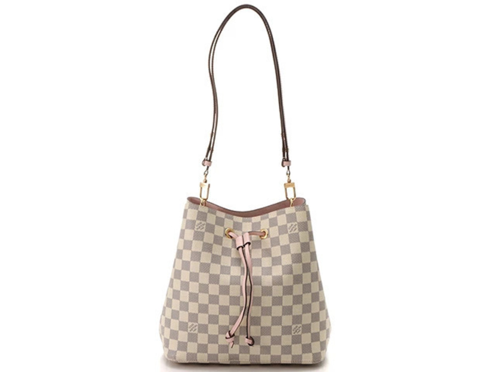 LOUIS VUITTON Neo Noe Damier Azur White Eau de Rose Pink Bag